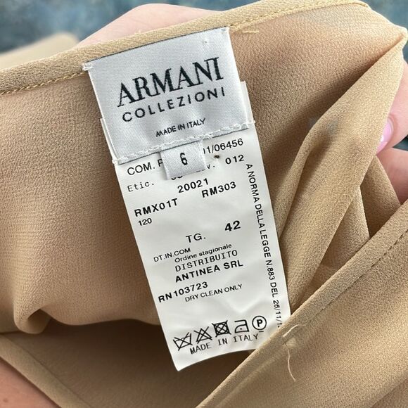 Armani Collezioni Tan Silk Poncho Shawl - Picture 4 of 5